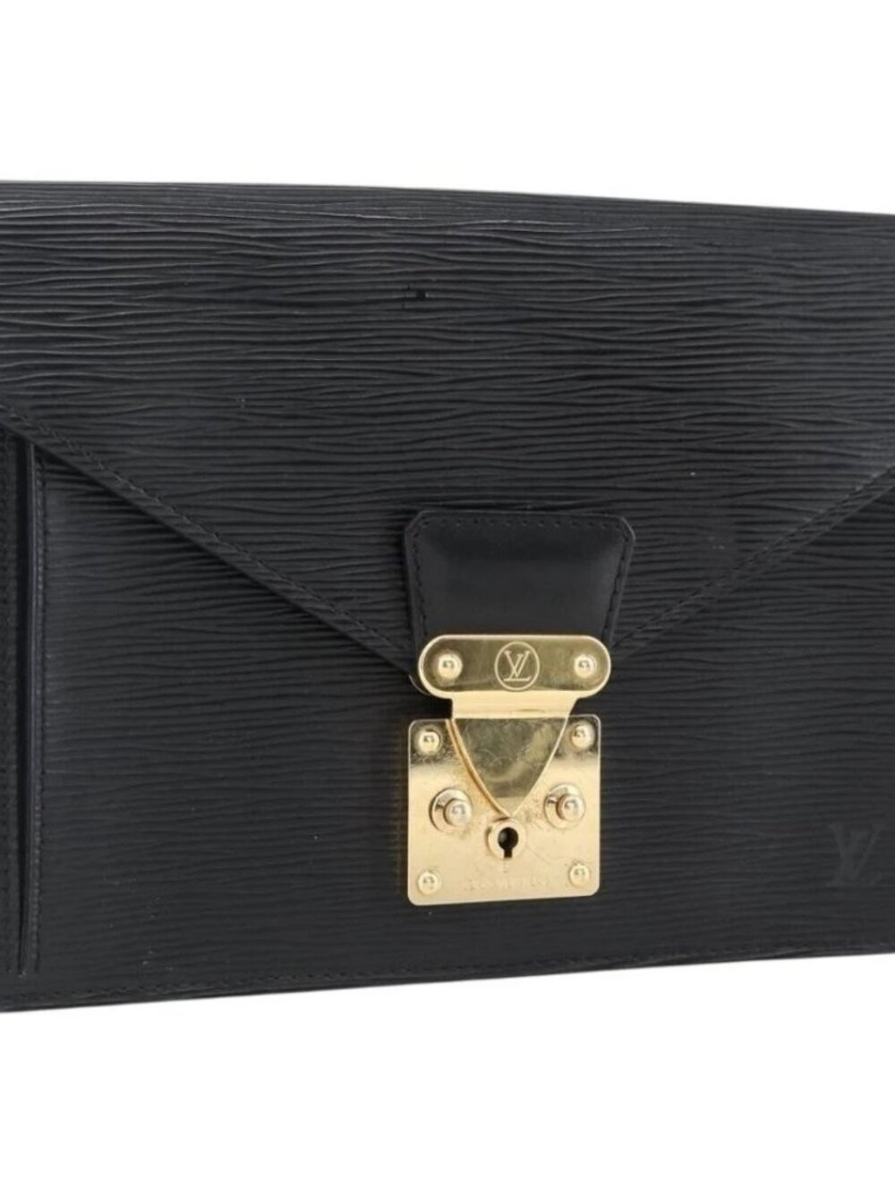 LOUIS VUITTON Epi Serie Dragonne Clutch Bag Black Noir M52612 LV Auth ep13469